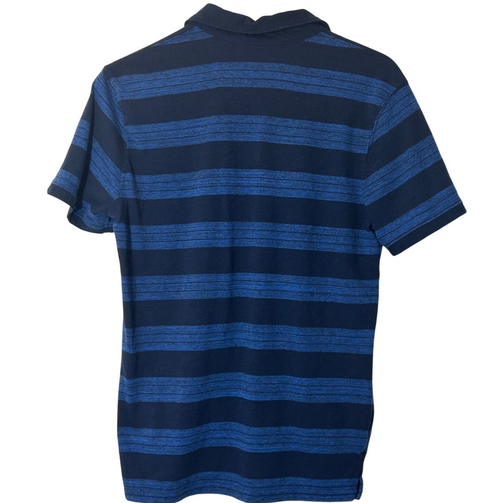 Mutual Weave Short-Sleeved Polo Shirt Blue Stripes Men's Size Small - Picture 2 of 3